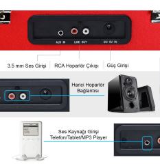 RECORD MASTER T317R-BT Çanta Pikap - Bluetooth Özellikli - Plak Temizleme Solüsyonu Hediyeli