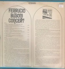 Ferrucio Busoni Concert Chopin Liszt Bach LP