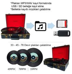RECORD MASTER T317V-UB Pikap - SİYAH - Bluetooth+USB Yuvalı Plak - Plak Temizleme Solüsyonu Hediyeli