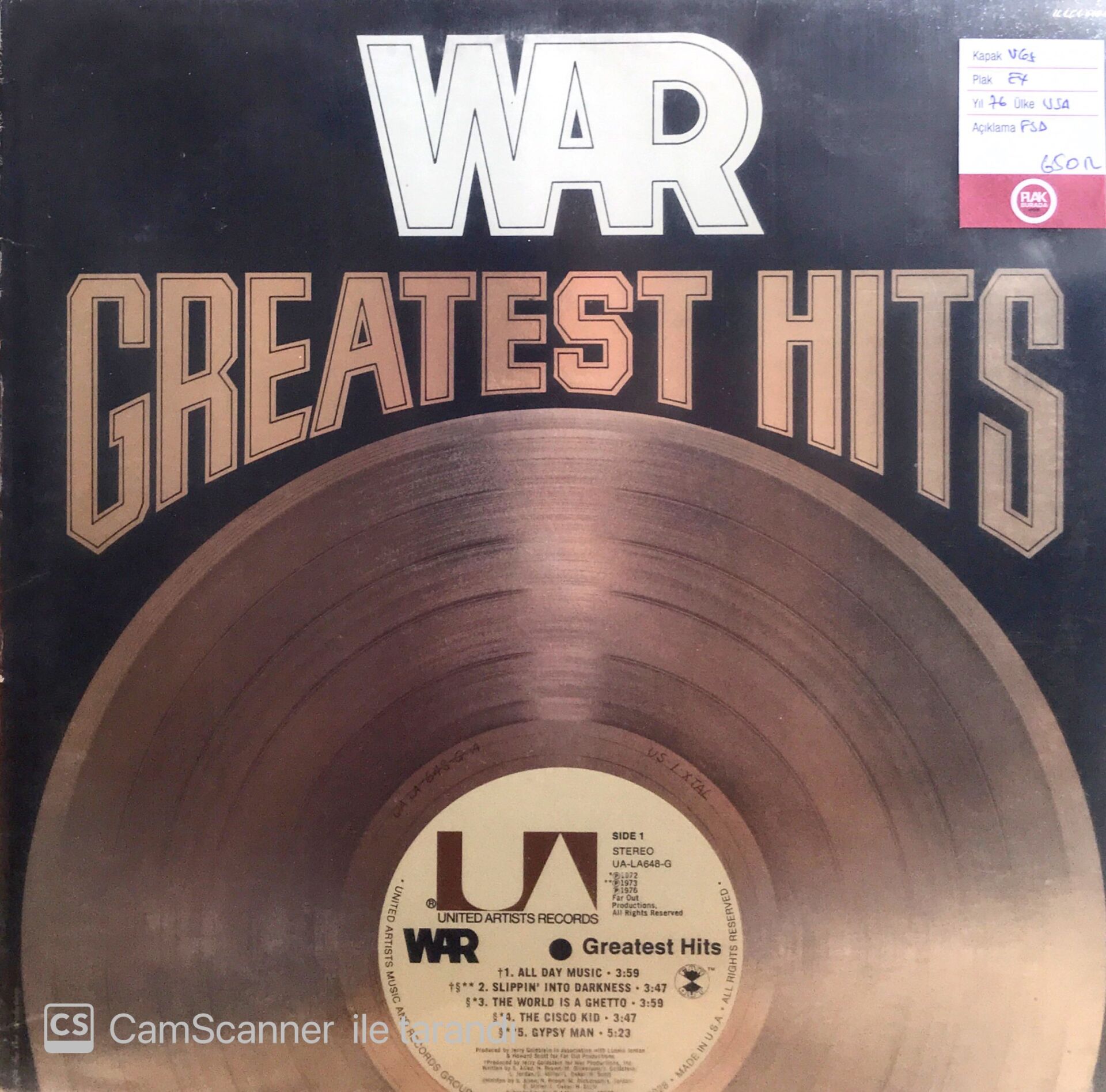 War Greatest Hits LP