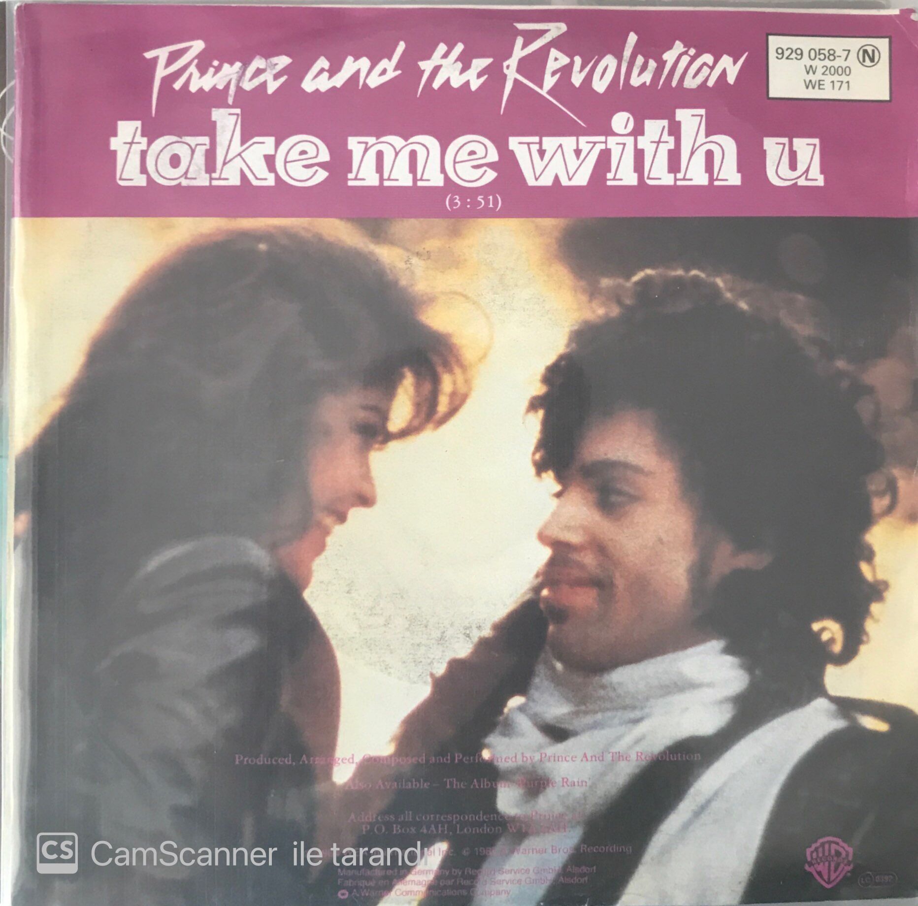 Prince And The Revolution - Take Me With You 45lik