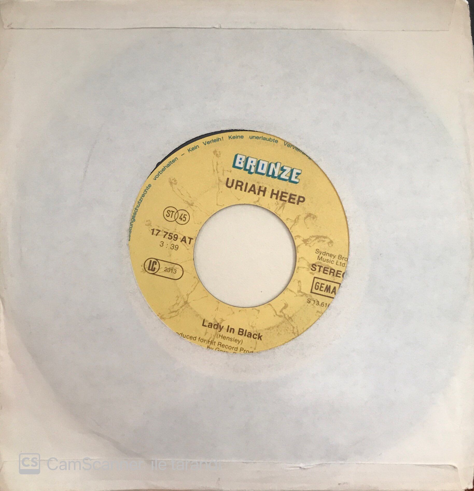 Uriah Heep - Lady In Black 45lik