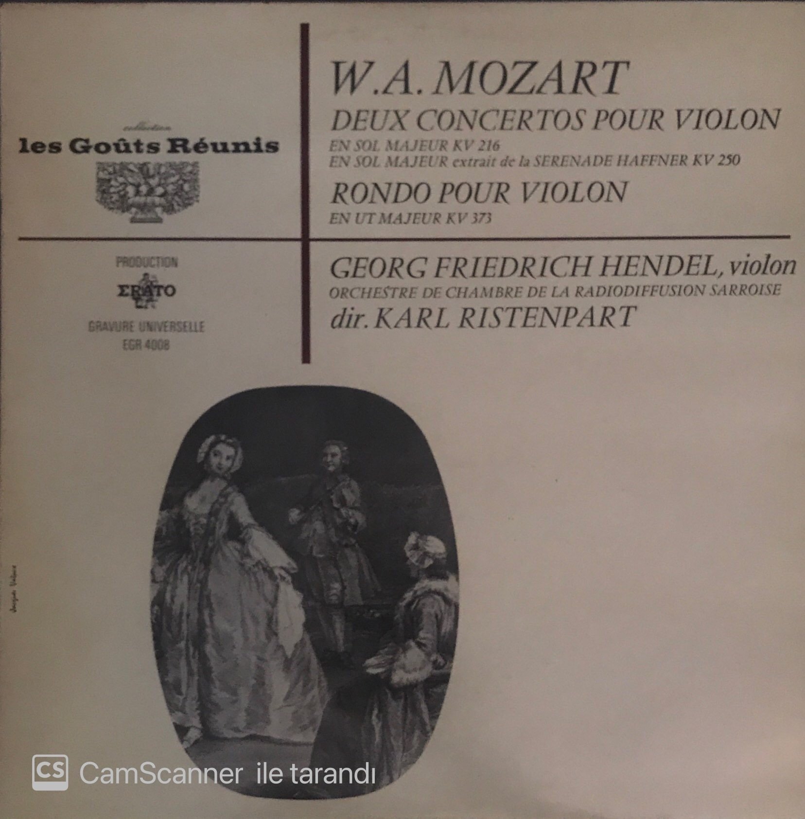 W. A. Mozart Deux Concertos Pour Violon LP