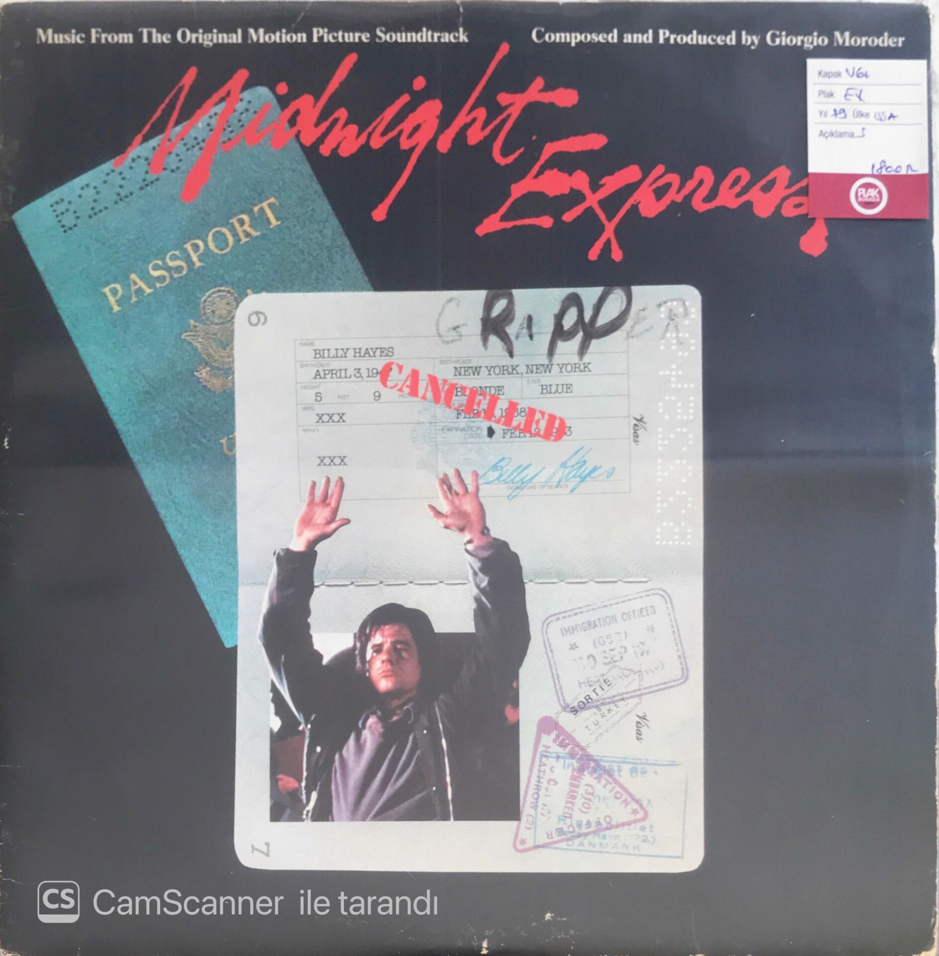Midnight Express - Music From The Original Motion Picture Soundtrack - LP