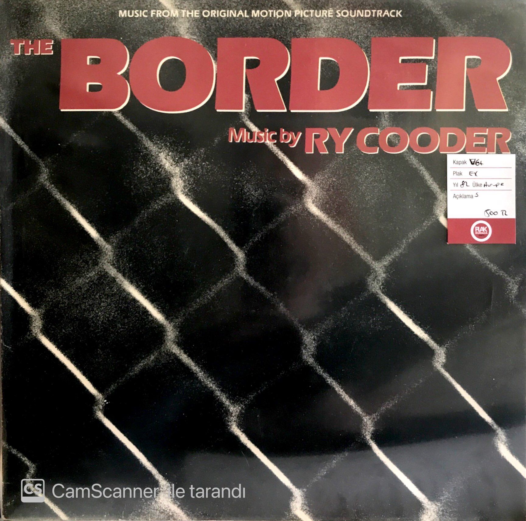 The Border / Music By Ry Cooder LP