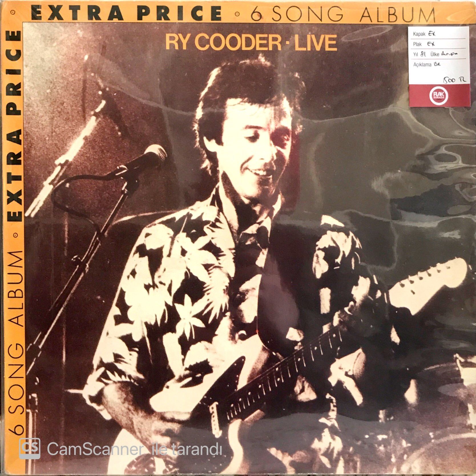Ry Cooder - Live / Extra Price - 6 Song Album LP