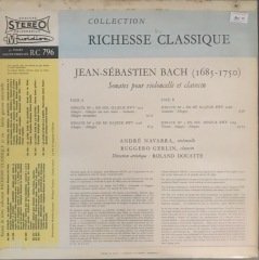 J.S. Bach Sonates Pour Violoncelle Et Clavecin LP