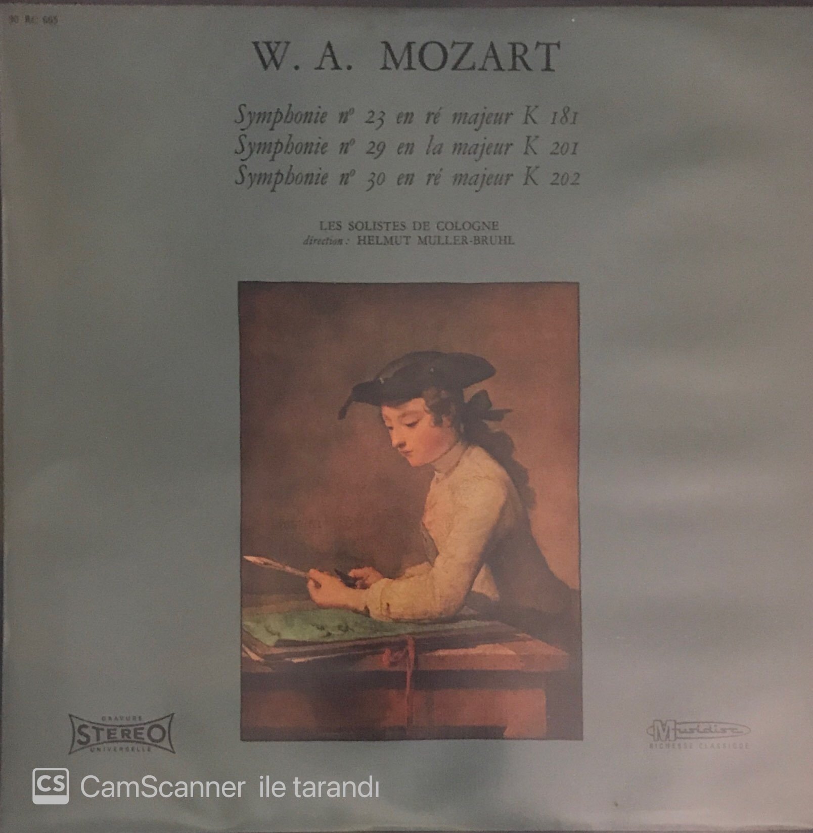 W.A. Mozart Synmphonie N 23 En Re Majeur K 181 LP
