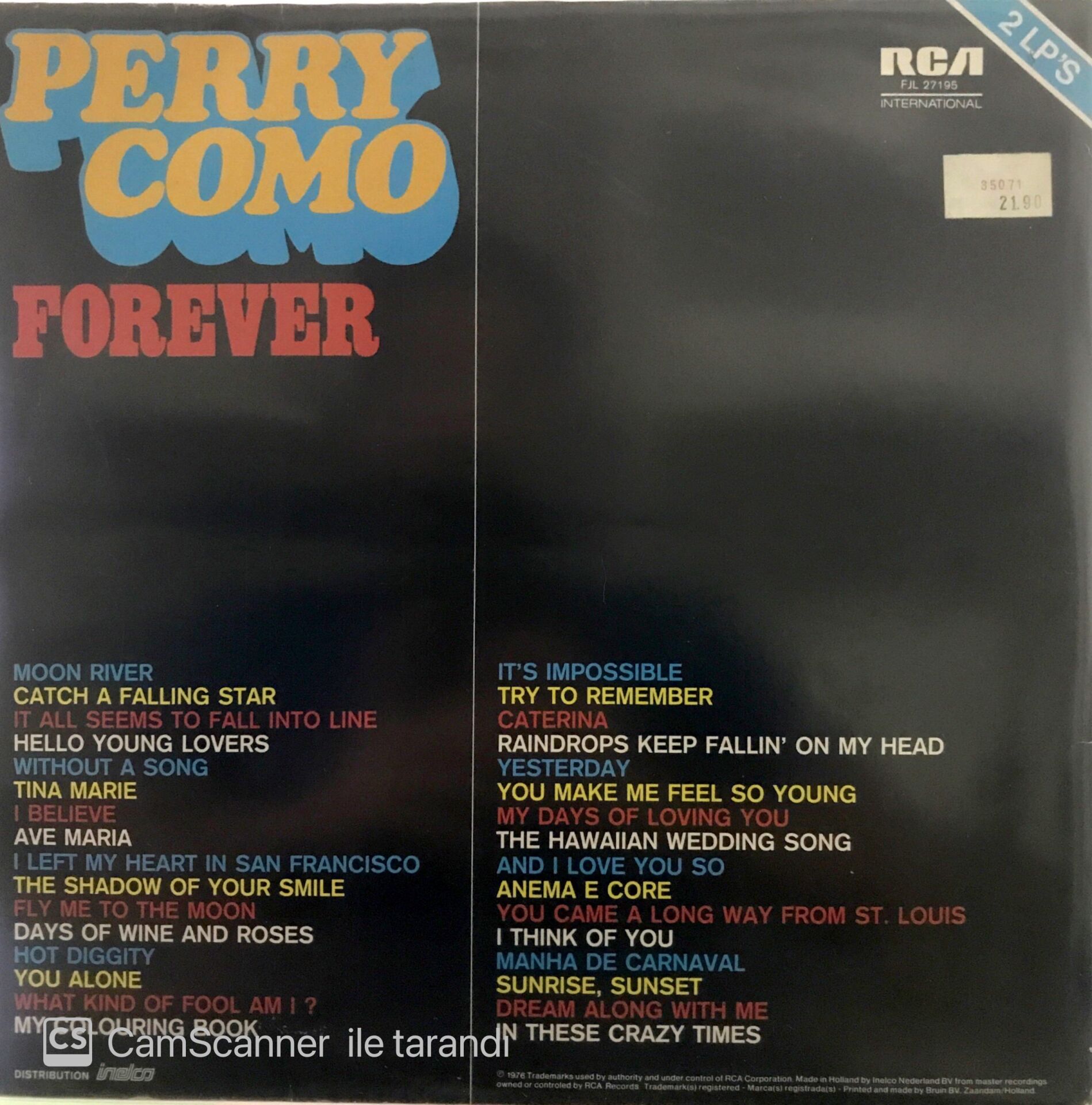 Perry Como Forever LP Plak Satın Al