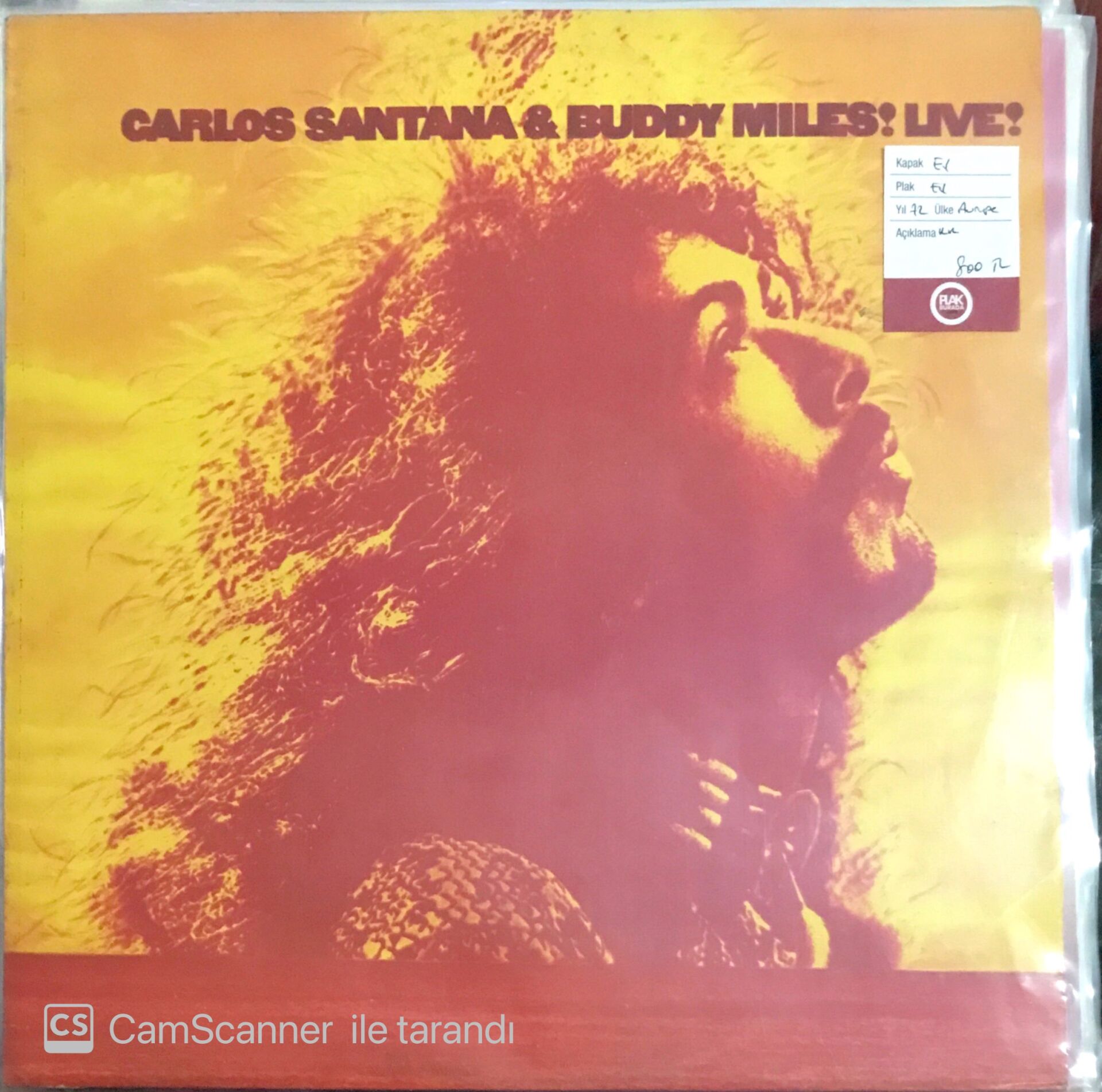 Carlos Santana & Buddy Miles - Live! LP
