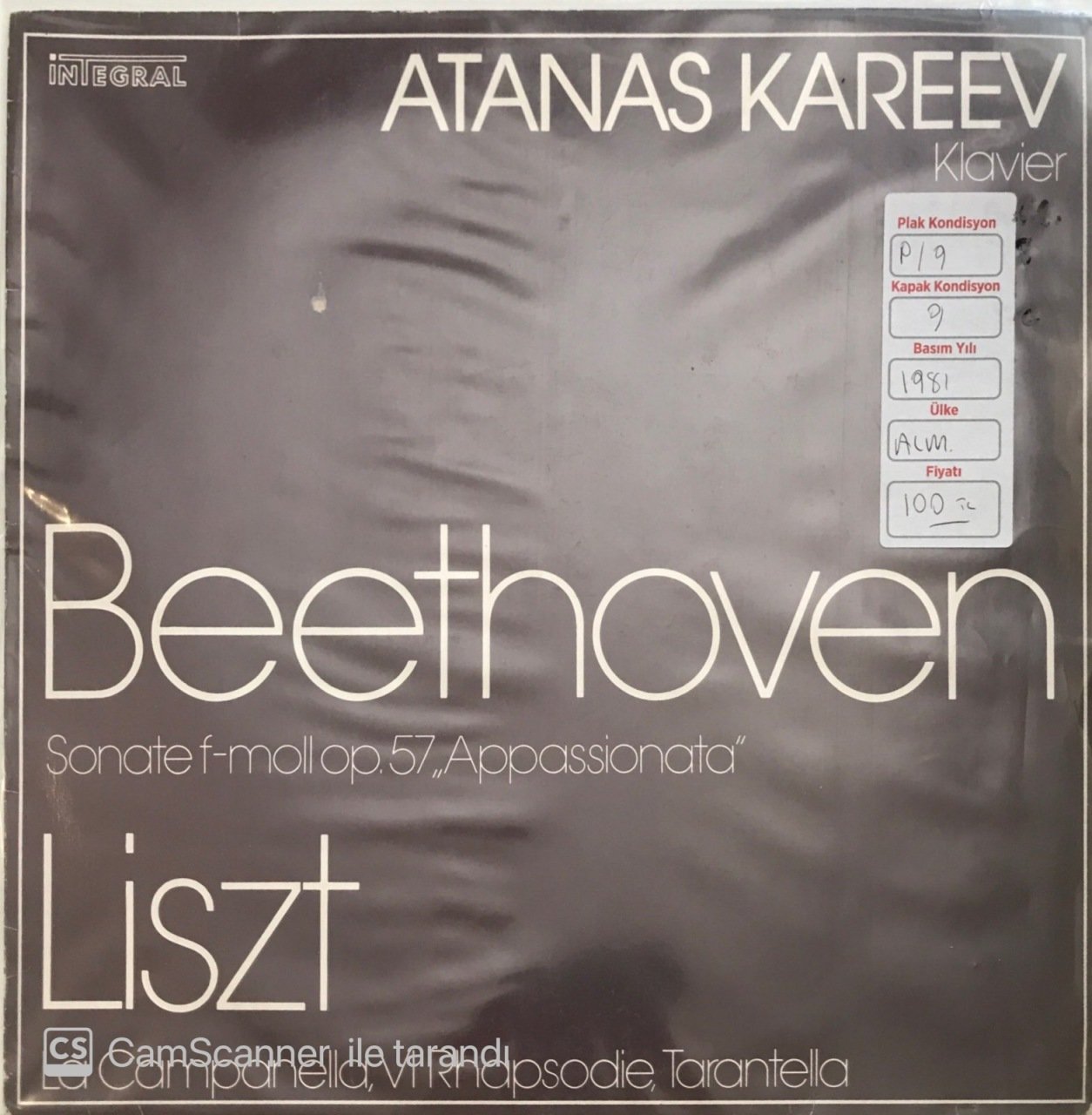 Atanas Kareev Beethoven Sonate F-Moll Op.57 Liszt LP