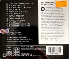 Bill Evans Trio / Portrait In Jazz CD