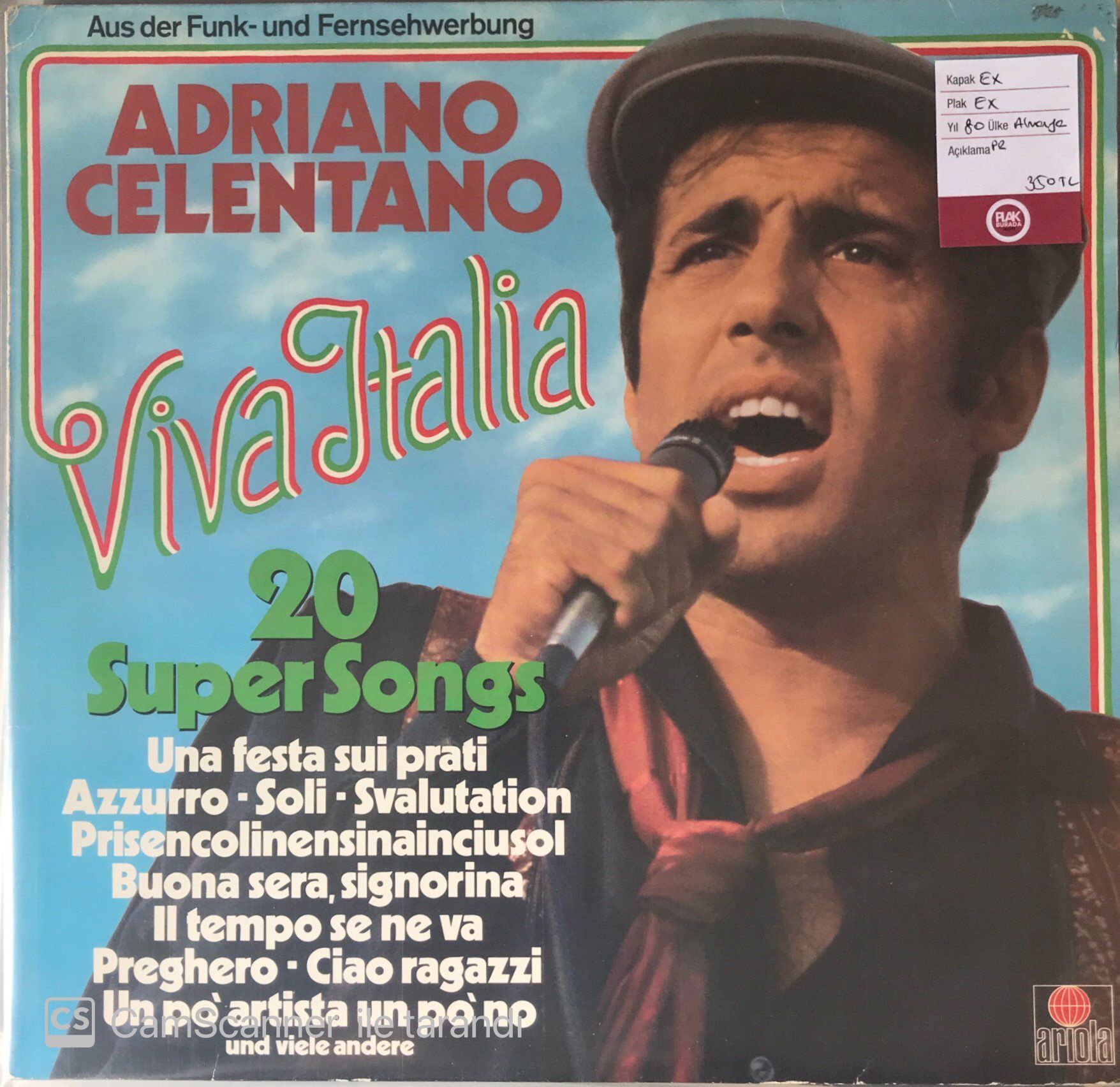 Adriano Celentano Viva Italia 20 Super Songs LP