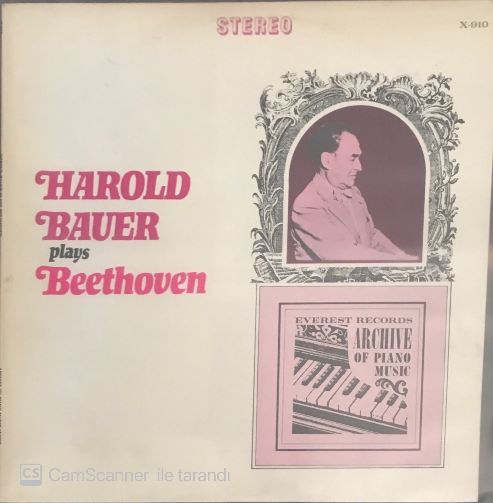 Harold Bauer Plays Beethoven LP