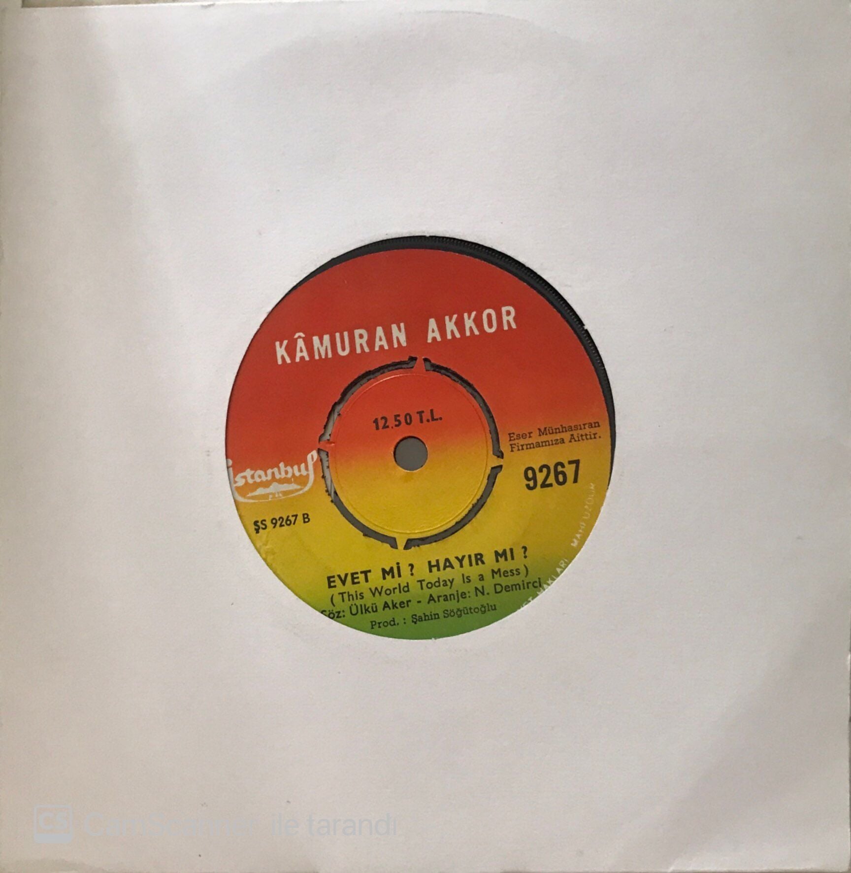 Kamuran Akkor Evet mi Hayır mı 45 Lik