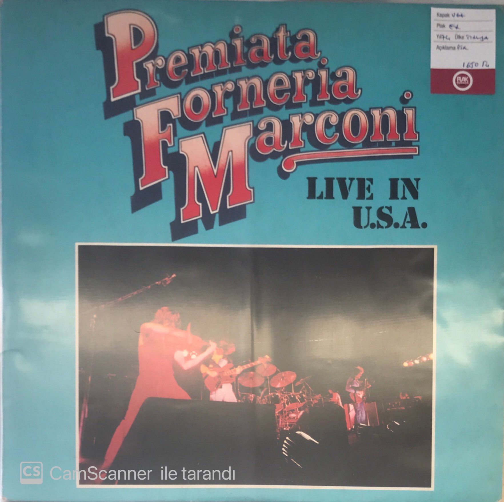 Premiata Forneria Marconi – Live In U.S.A. LP