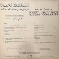 Papi Galan Solista De Arpa Paraguaya Con El Ritmo De Rita Galan LP