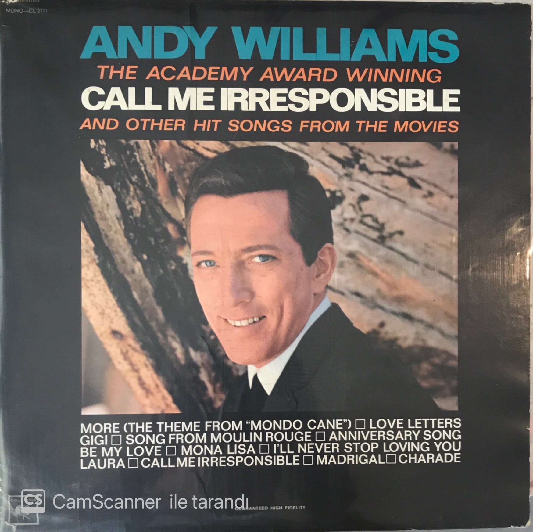 Andy Williams Call Me Irresponsible LP