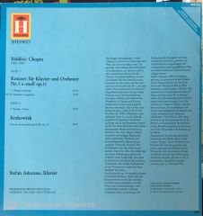 Frederic Chopin Klavierkonzert Nr.1 In E- Moll Krakowiak Stefan Askenase LP
