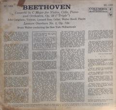 Bruno Walter Conducting The New York Philharmonic Triple Concerto In C Major / Leonore Overture No. 3 LP