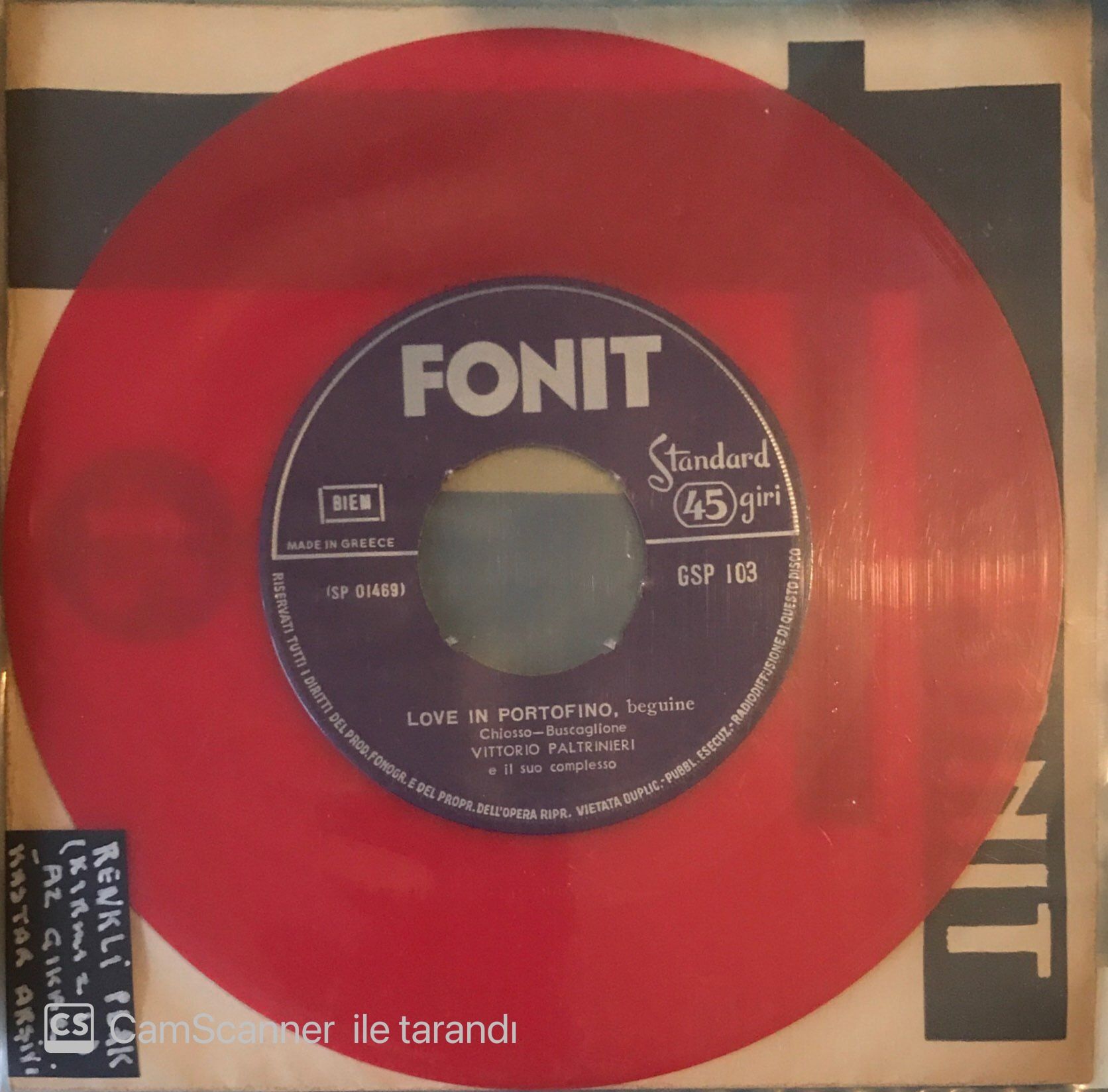 Vittorio Paltrinieri - Love In Portofino 45lik (Renkli Plak)