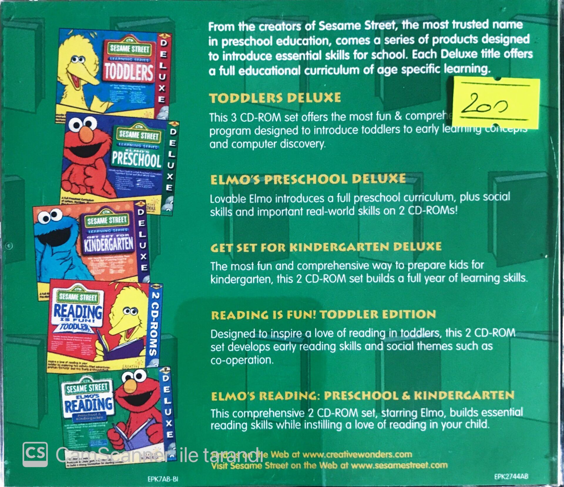 Sesame Street - Elmo's Reading - Preschool & Kindergarten - CD Plak ...