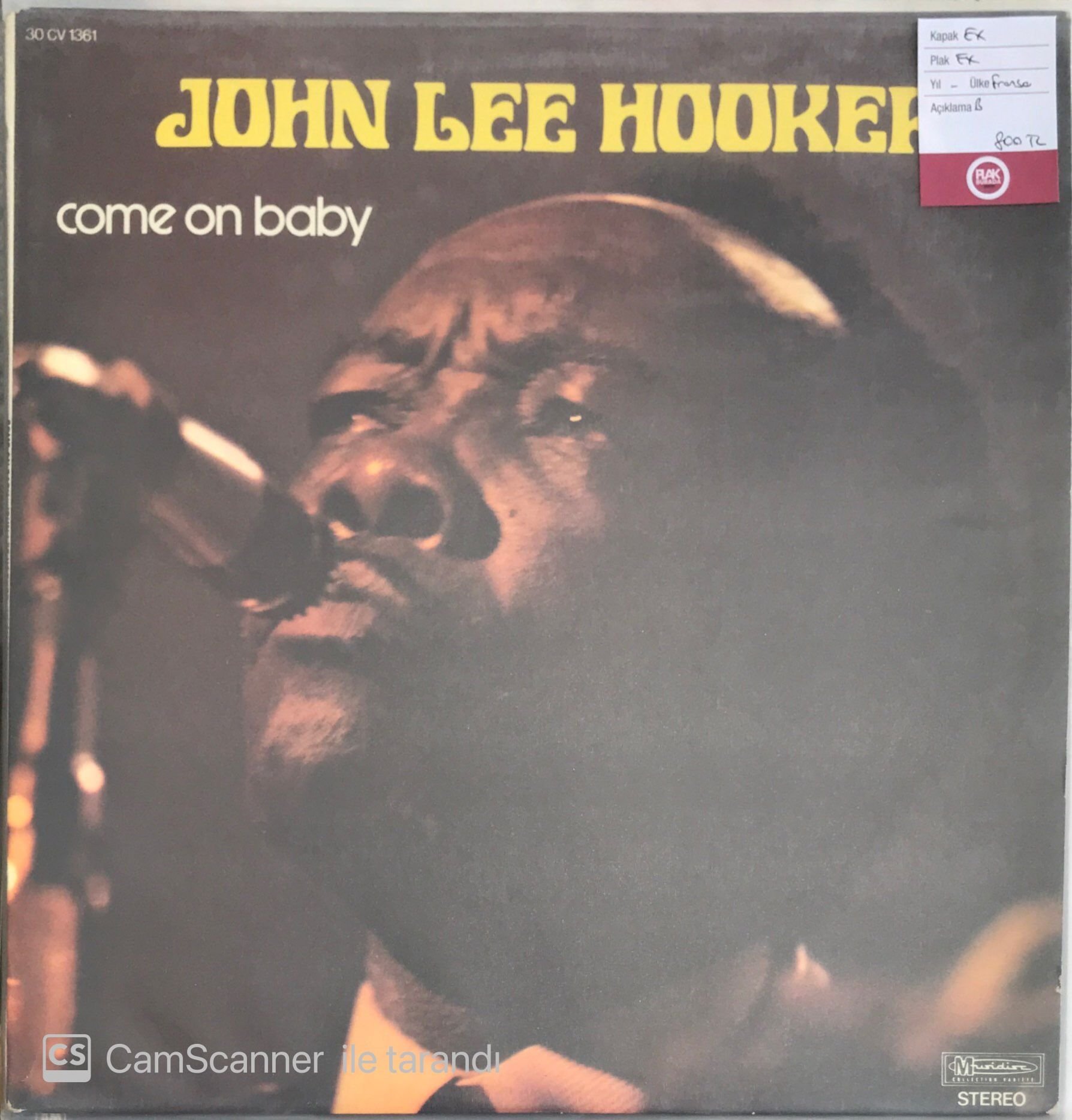 John Lee Hooker - Come On Baby LP