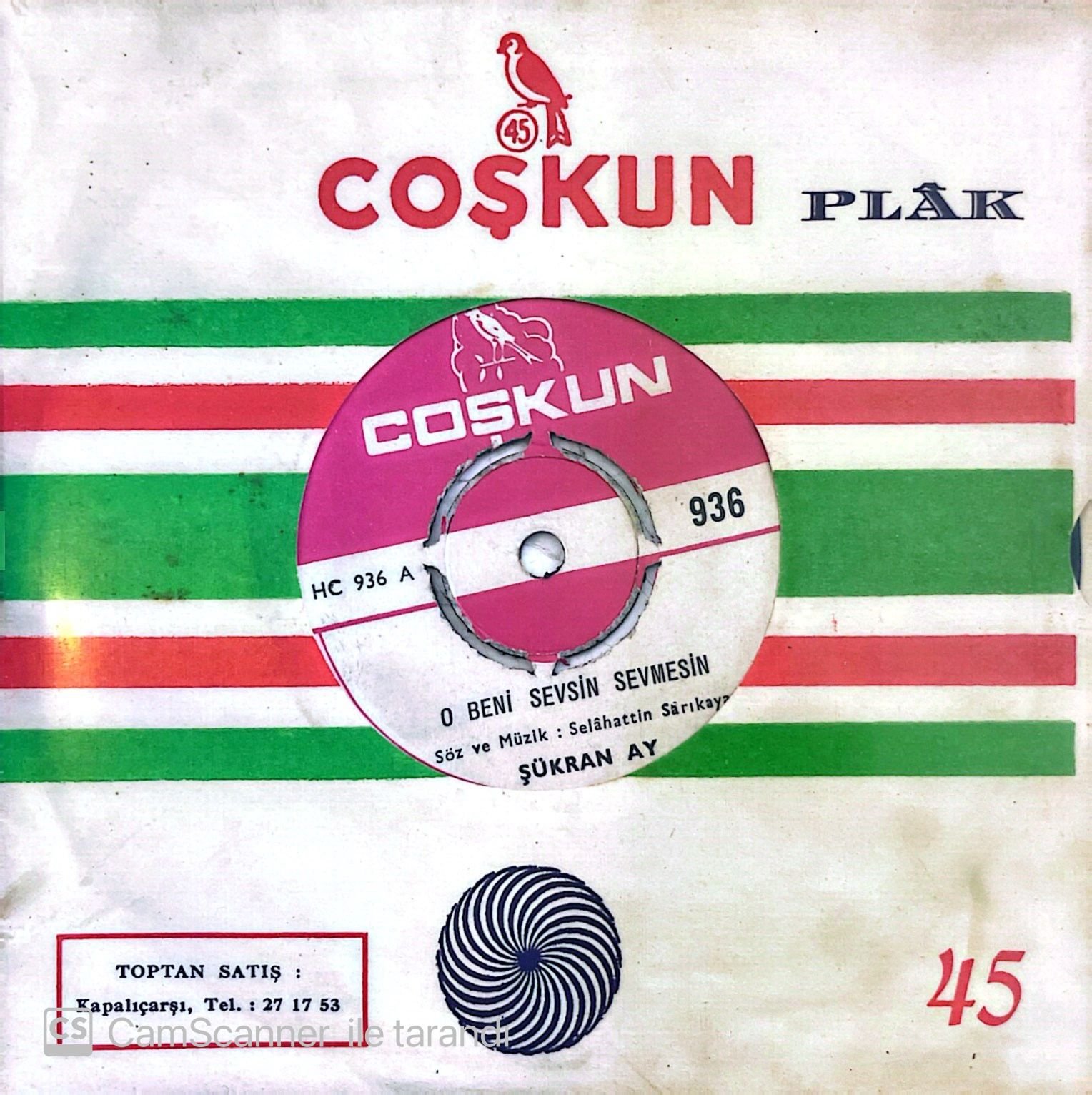 Şükran Ay - O Beni Sevsin Sevmesin 45lik