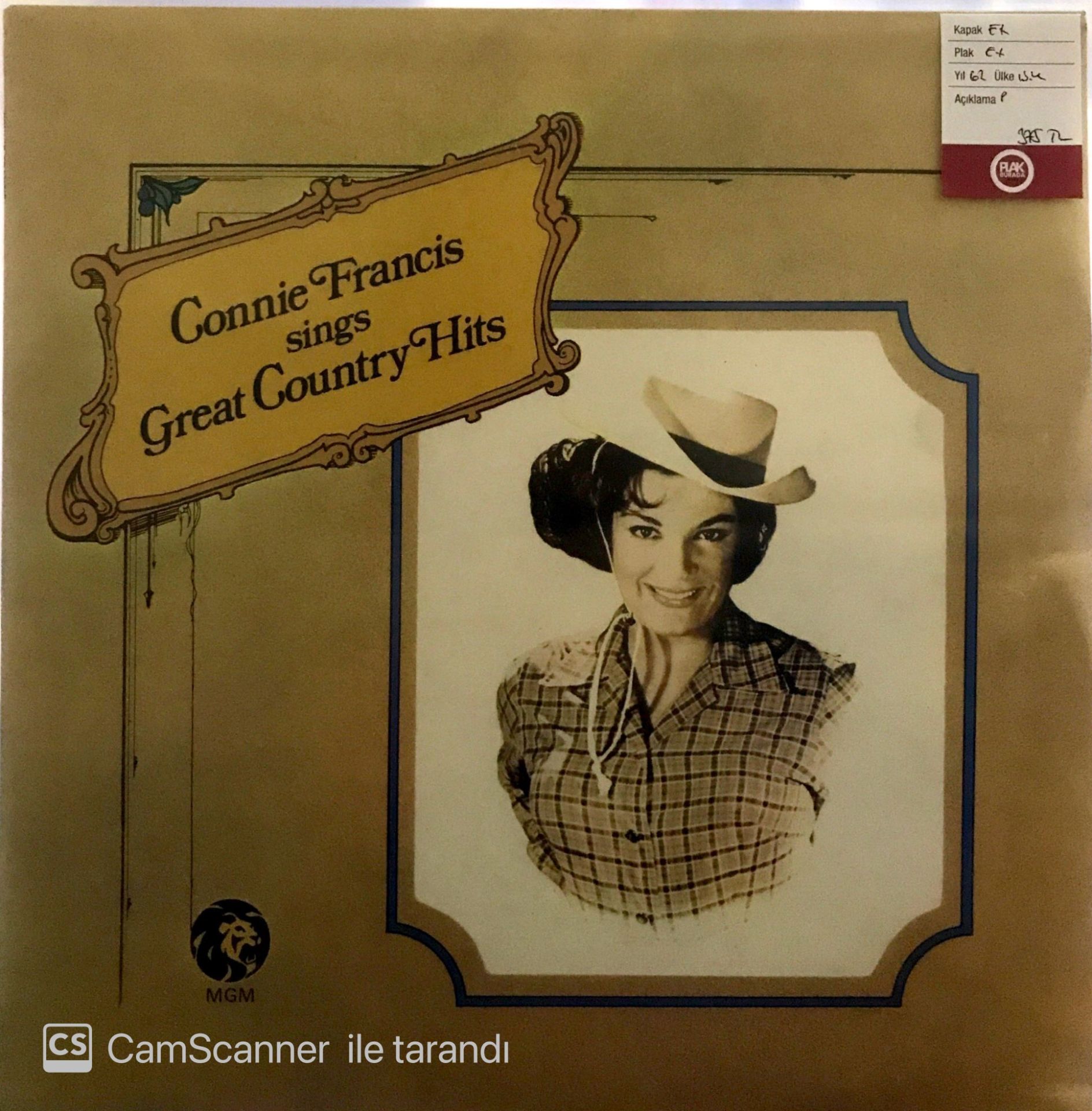 Connie Francis sings Great country Hits LP