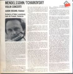Mendelssohn - Tchaikovsky / Violin Concerti / Rosand LP