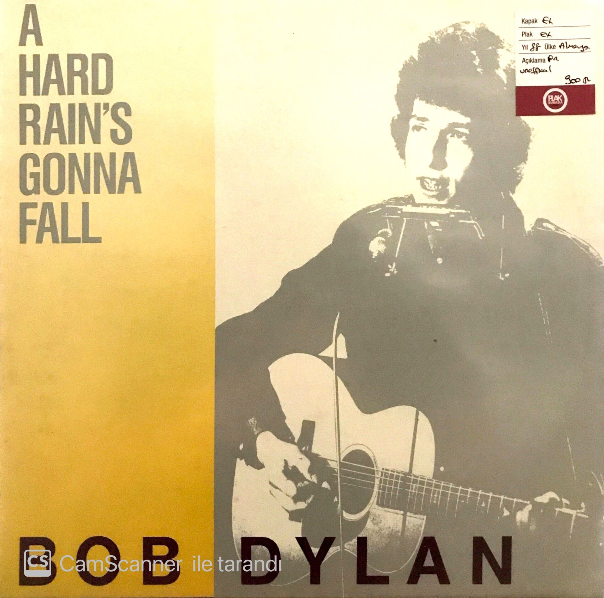 Bob Dylan - A Hard Rain's Gonna Fall (unofficial) LP
