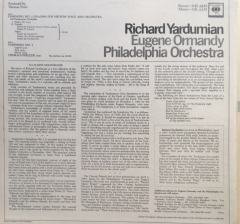 Richard Yardumian Symphonies No. 2 (''Psalms'') For Medium Voice And Orchestra LP