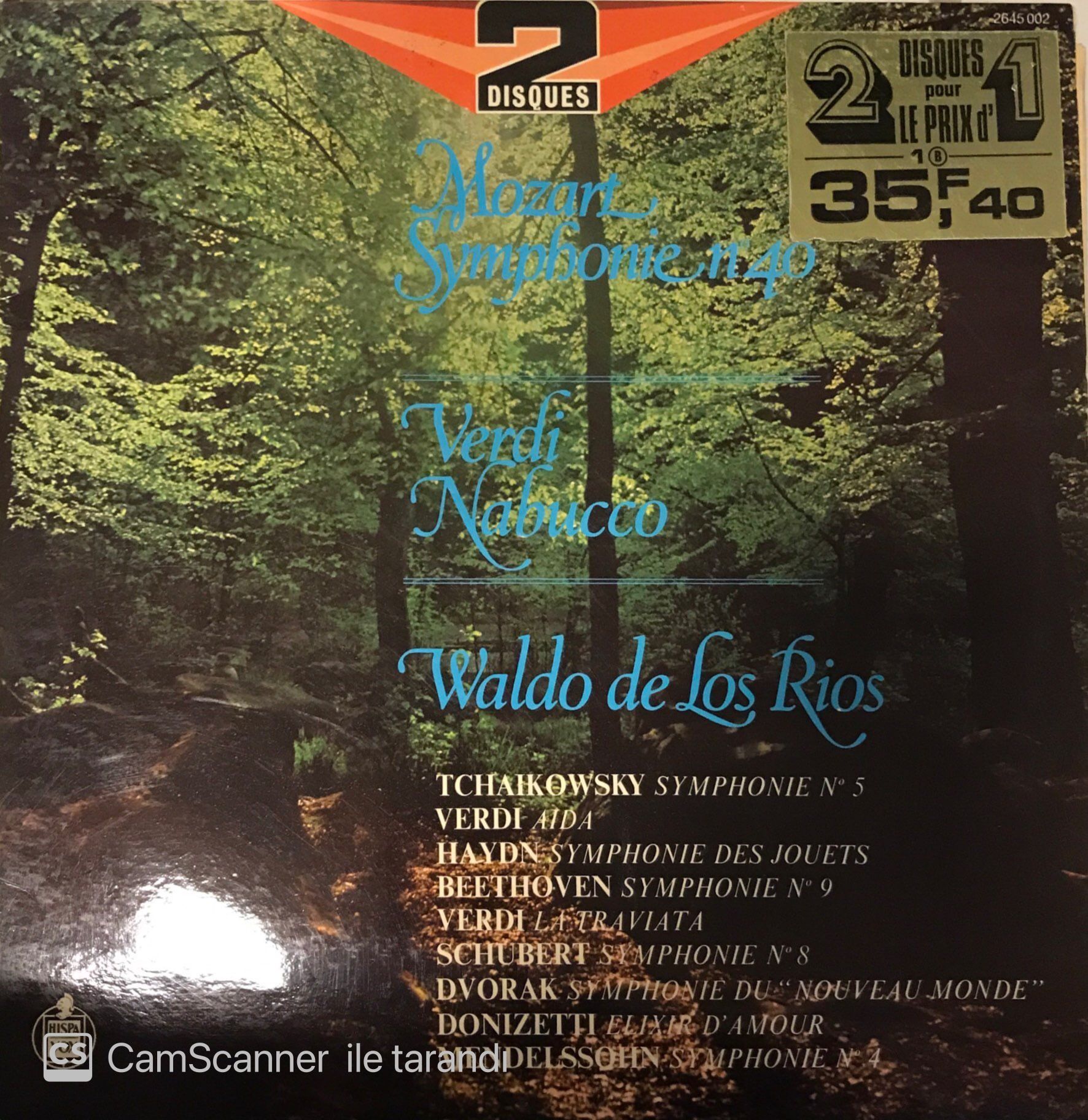Mozart Symphonie No.40 Verdi Nabucco Waldo De Los Rios Double LP