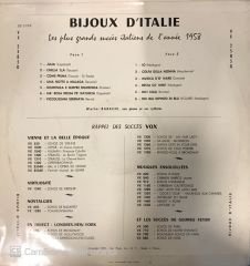 Bijoux D'ıtalie Les Plus Grands Succes Italiens De L'annee 1958 LP