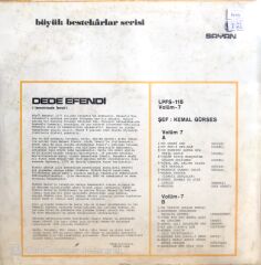 Büyük Bestekarlar Serisi : Dede Efendi Şef:Kemal Gürses LP
