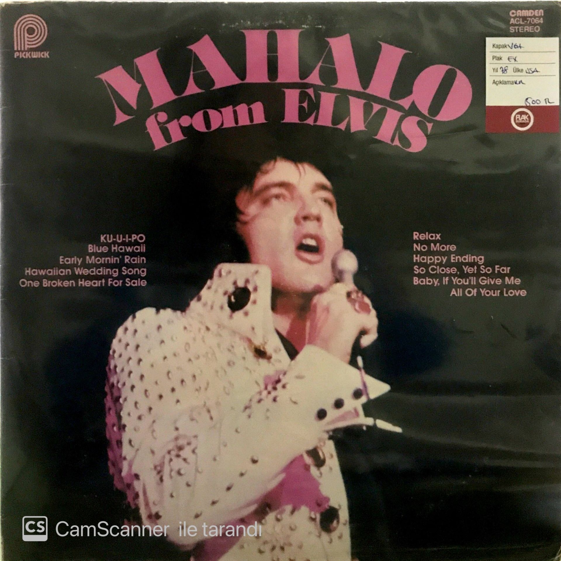 Elvis Presley - Mahalo from Elvis LP