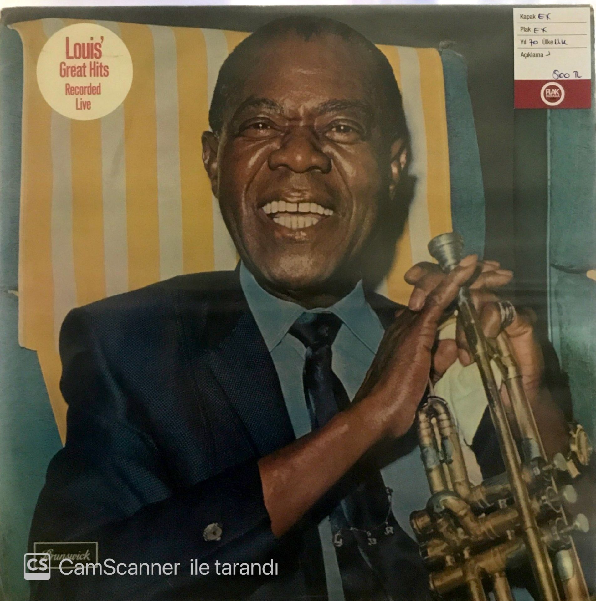 Louis Armstrong - Louis Great Hits Recorded Live LP