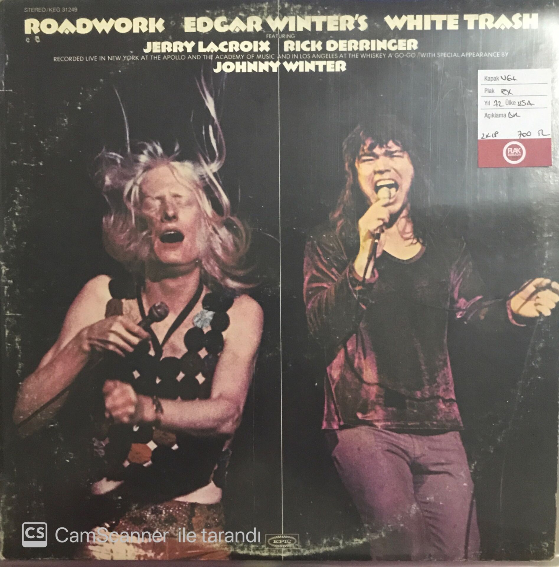 Roadwork Edgar Winter's White Trash (2 LP) LP