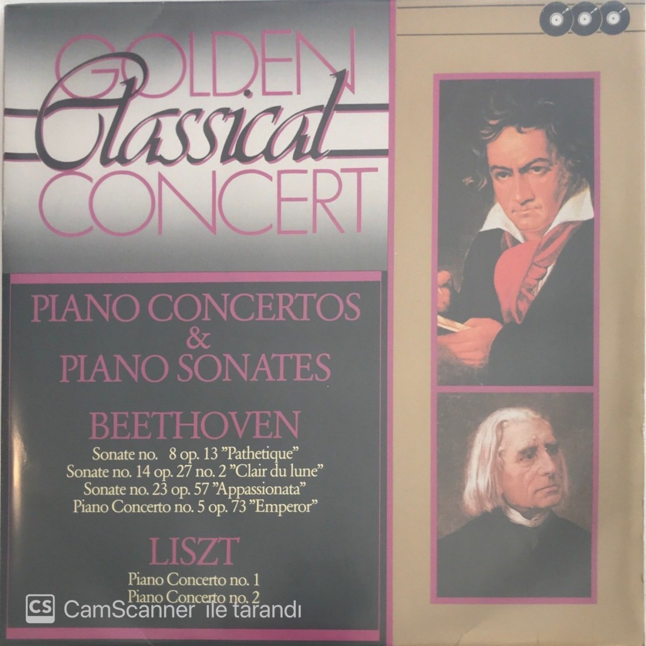 Golden Classical Concert - Piano Concertos & Piano Sonates Beethoven / List 3'lü LP