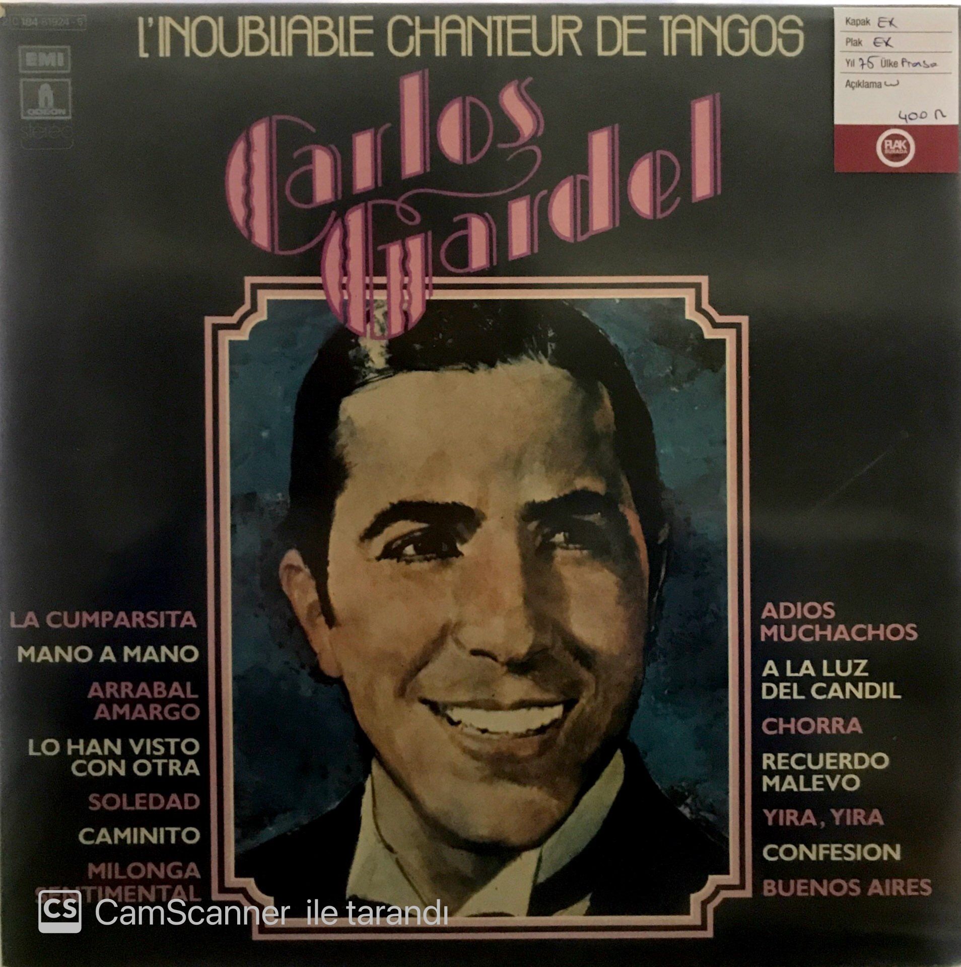 Carlos Gardel - L'inoubliable chanteur de Tangos (2x Plak) LP